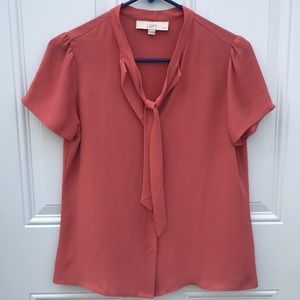 Loft short sleeve blouse, size small petite